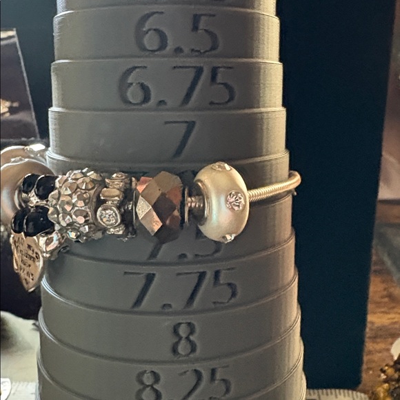 Silver and Black Charm Bracelet - Picture 6 of 6